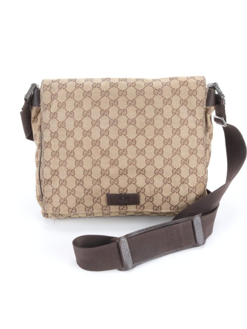 Gucci GG Canvas Leather Shoulder Bag Crossbody Messenger Business